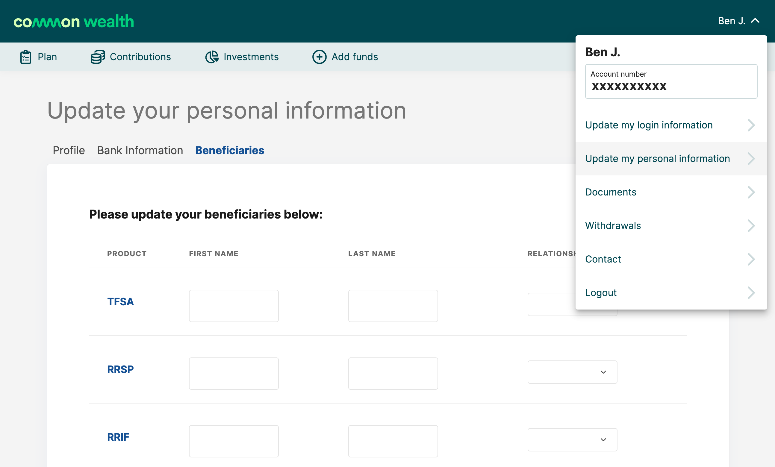 Where can I update the beneficiaries for my plan? – my65+